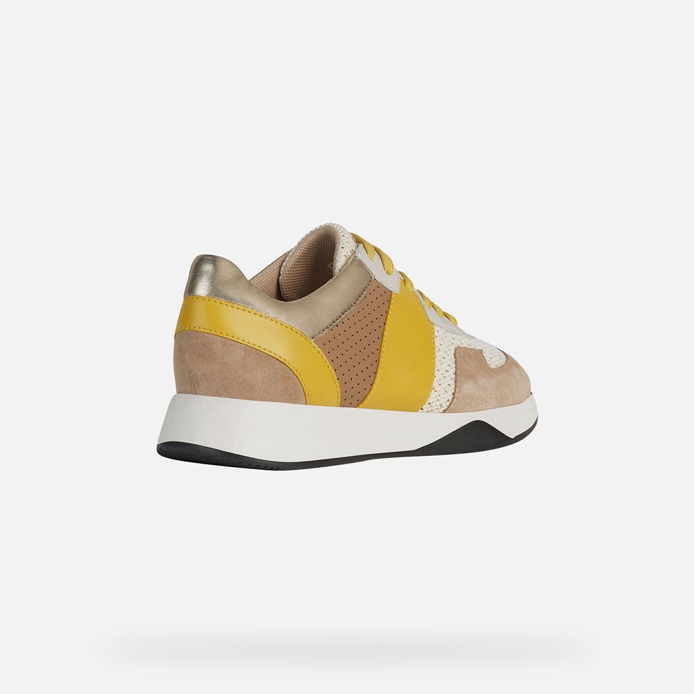 Geox Sneakers Khaki/Yellow Suzzie - Geox Womens Shoes - OETUSZ081